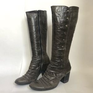 Choclate leather all-purpose boots